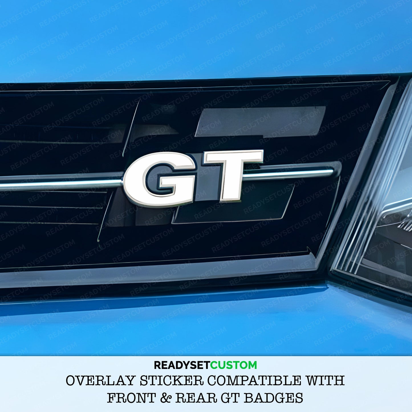 GT Sticker Overlay for Front & Rear GT Badges | Compatible with VW POLO GT