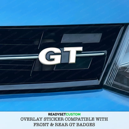 GT Sticker Overlay for Front & Rear GT Badges | Compatible with VW POLO GT