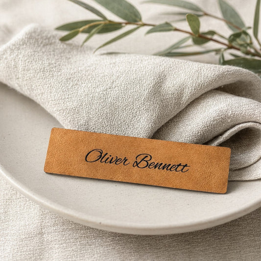 Personalised Faux Leather Wedding Place Names