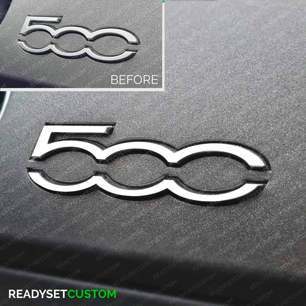 Dashboard 500 Badge Colour Change Overlay Sticker for Fiat 500 & Abarth