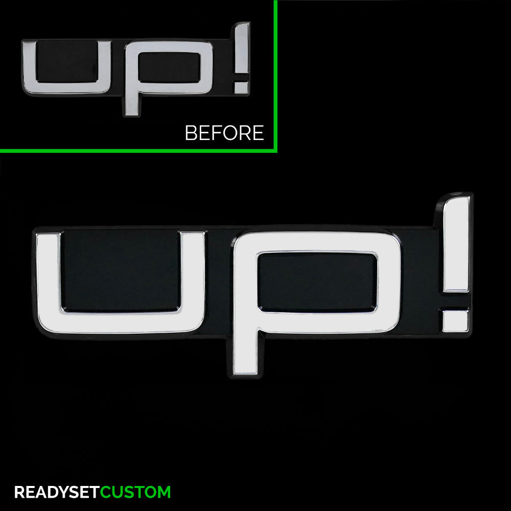 UP! Sticker Overlay for Rear UP Badge | Compatible with VW UP!