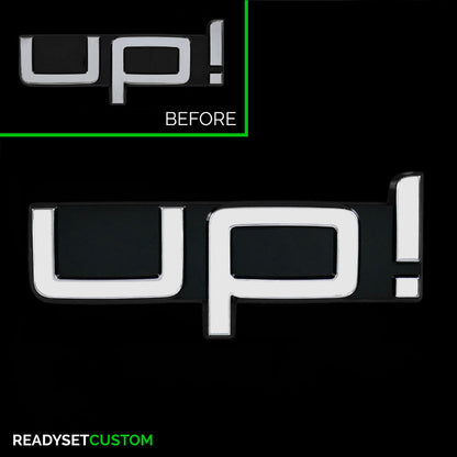 UP! Sticker Overlay for Rear UP Badge | Compatible with VW UP!