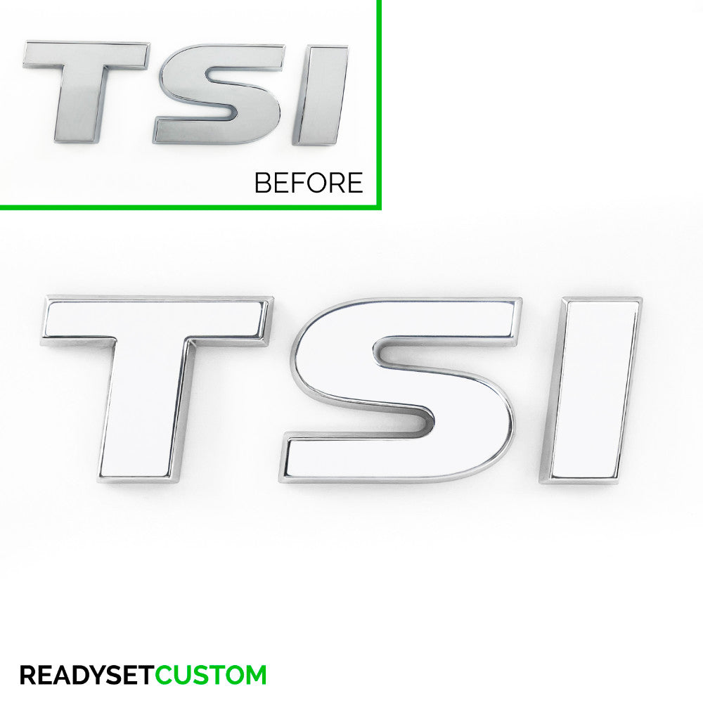 TSI Sticker Overlay for Rear TSI Badge | Compatible with VW Polo Mk5, 6c & 6r