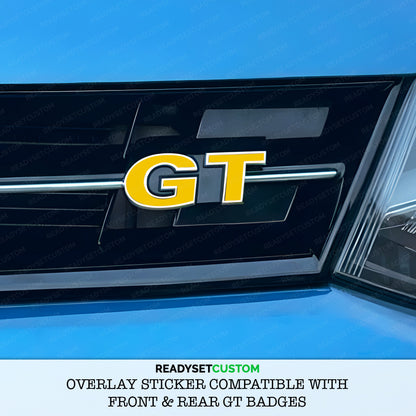 GT Sticker Overlay for Front & Rear GT Badges | Compatible with VW POLO GT
