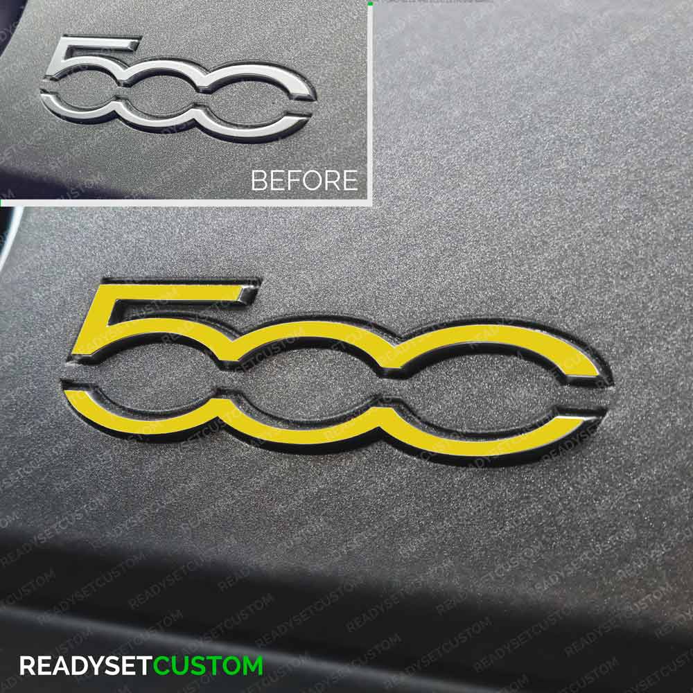 Dashboard 500 Badge Colour Change Overlay Sticker for Fiat 500 & Abarth
