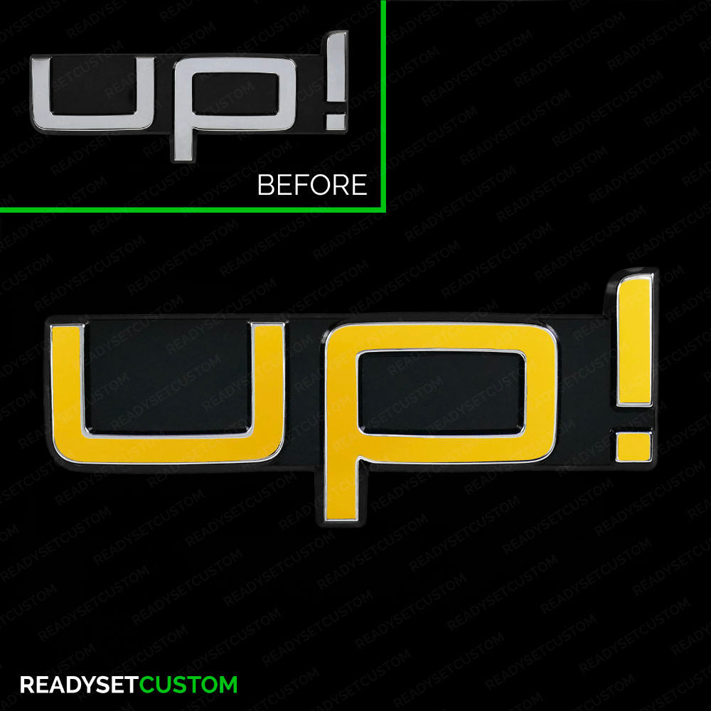 UP! Sticker Overlay for Rear UP Badge | Compatible with VW UP!