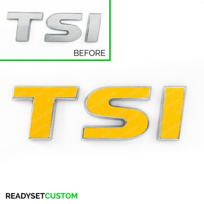 TSI Sticker Overlay for Rear TSI Badge | Compatible with VW Polo Mk5, 6c & 6r