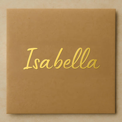 Personalised Name Vinyl Sticker | Mirror Gold or Silver Name Decal | Custom Wedding Place Name Label | Gift Box & Home Label Sticker