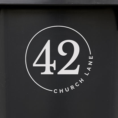 Personalised House Number & Road Name Sticker for Front Door, Window, Letter Box, Wheelie Bin Vinyl Transfer Stickers