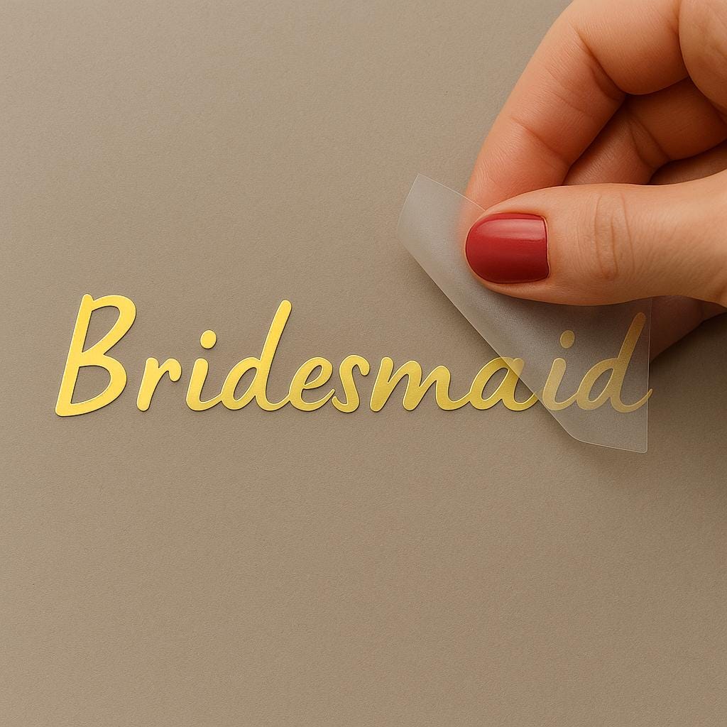 Personalised Name Vinyl Sticker | Mirror Gold or Silver Name Decal | Custom Wedding Place Name Label | Gift Box & Home Label Sticker