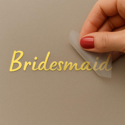 Personalised Name Vinyl Sticker | Mirror Gold or Silver Name Decal | Custom Wedding Place Name Label | Gift Box & Home Label Sticker