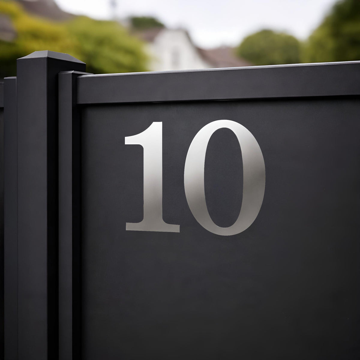 House Number Sticker for Fanlight/Transom Window | Custom Vinyl Door Numbers | Metallic & Mirror Gold/Silver, Frosted