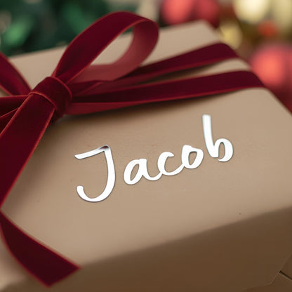 Personalised Name Vinyl Sticker | Mirror Gold or Silver Name Decal | Custom Wedding Place Name Label | Gift Box & Home Label Sticker