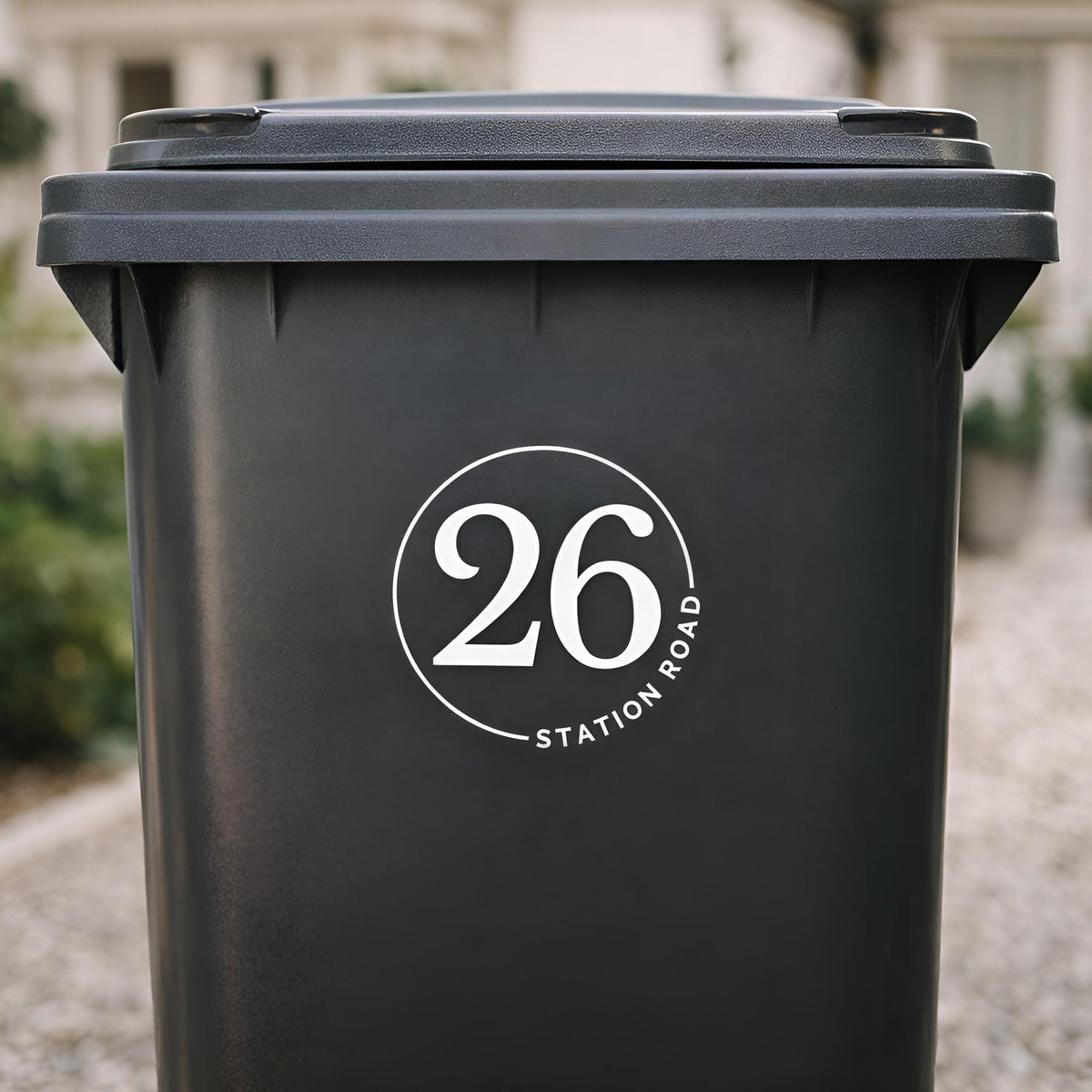 Personalised House Number & Road Name Sticker for Front Door, Window, Letter Box, Wheelie Bin Vinyl Transfer Stickers