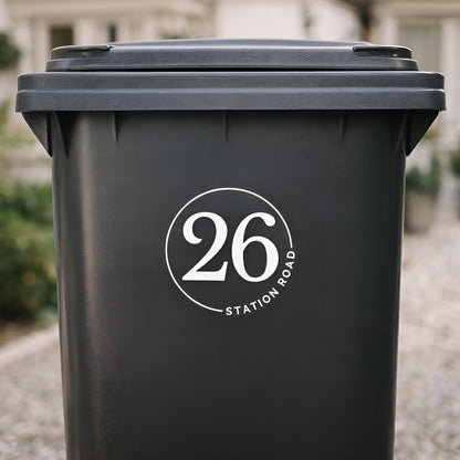 Personalised House Number & Road Name Sticker for Front Door, Window, Letter Box, Wheelie Bin Vinyl Transfer Stickers