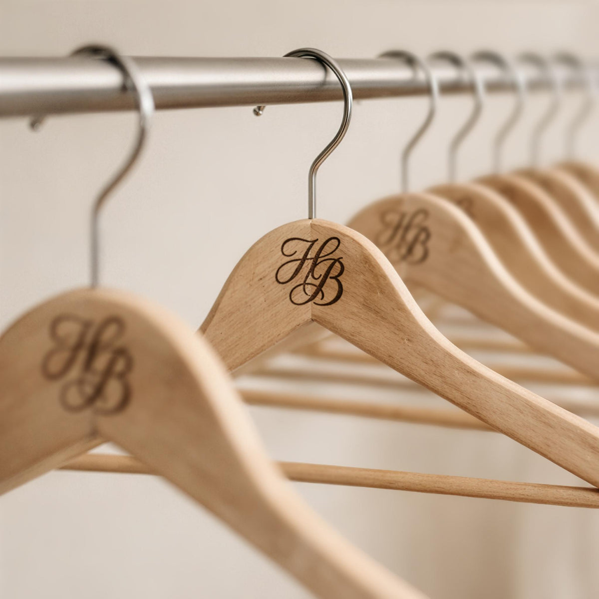 Custom Monogram Engraved Wooden Hanger, Personalised Initials Hanger, Maple Wood Wedding Hanger, Bridal Morning Hanger, Bridesmaid Gift