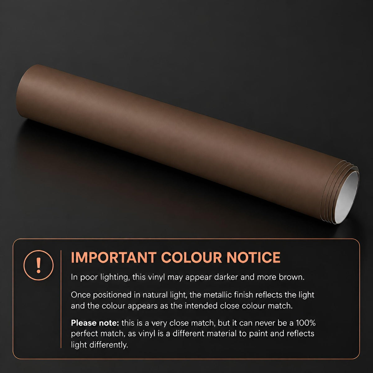 Cupra Copper L27A Colour Matched Metallic Vinyl Car Wrapping Film for DIY Projects