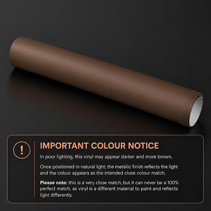 Cupra Copper L27A Colour Matched Metallic Vinyl Car Wrapping Film for DIY Projects