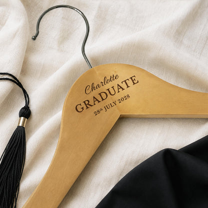 Personalised Graduation Hanger | Engraved Wooden Graduate Hanger | Custom Name & Date Keepsake Gift