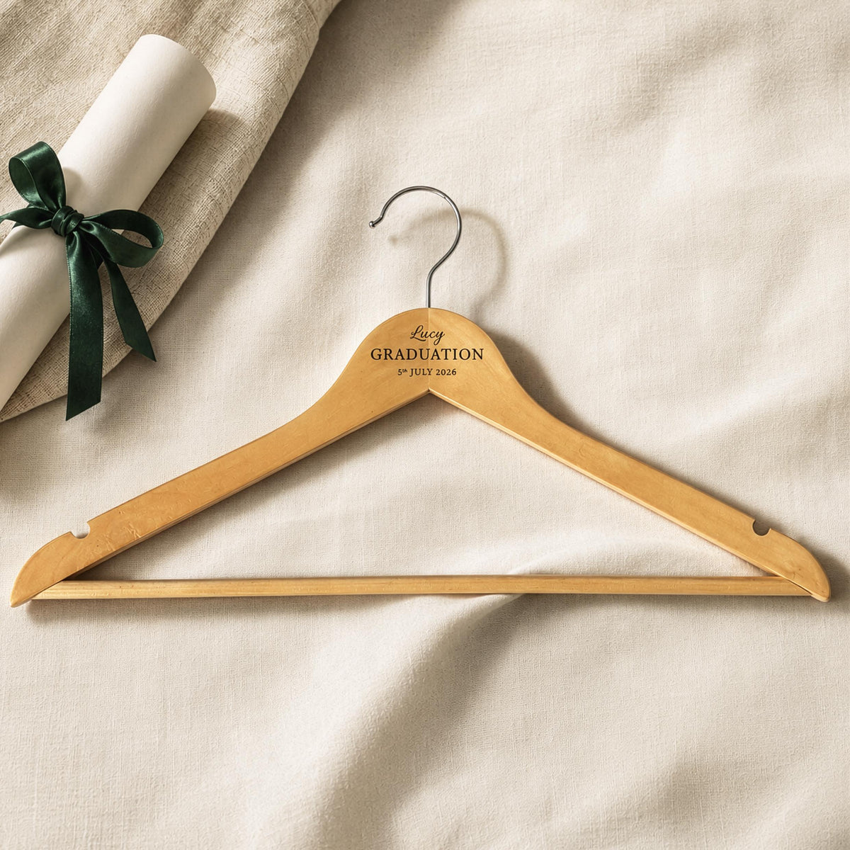 Personalised Graduation Hanger | Engraved Wooden Graduate Hanger | Custom Name & Date Keepsake Gift