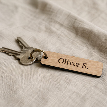 Personalised Wooden Wedding Place Names | Engraved Oak Name Tags | Double-Sided Place Cards & Keepsake Wedding Favours