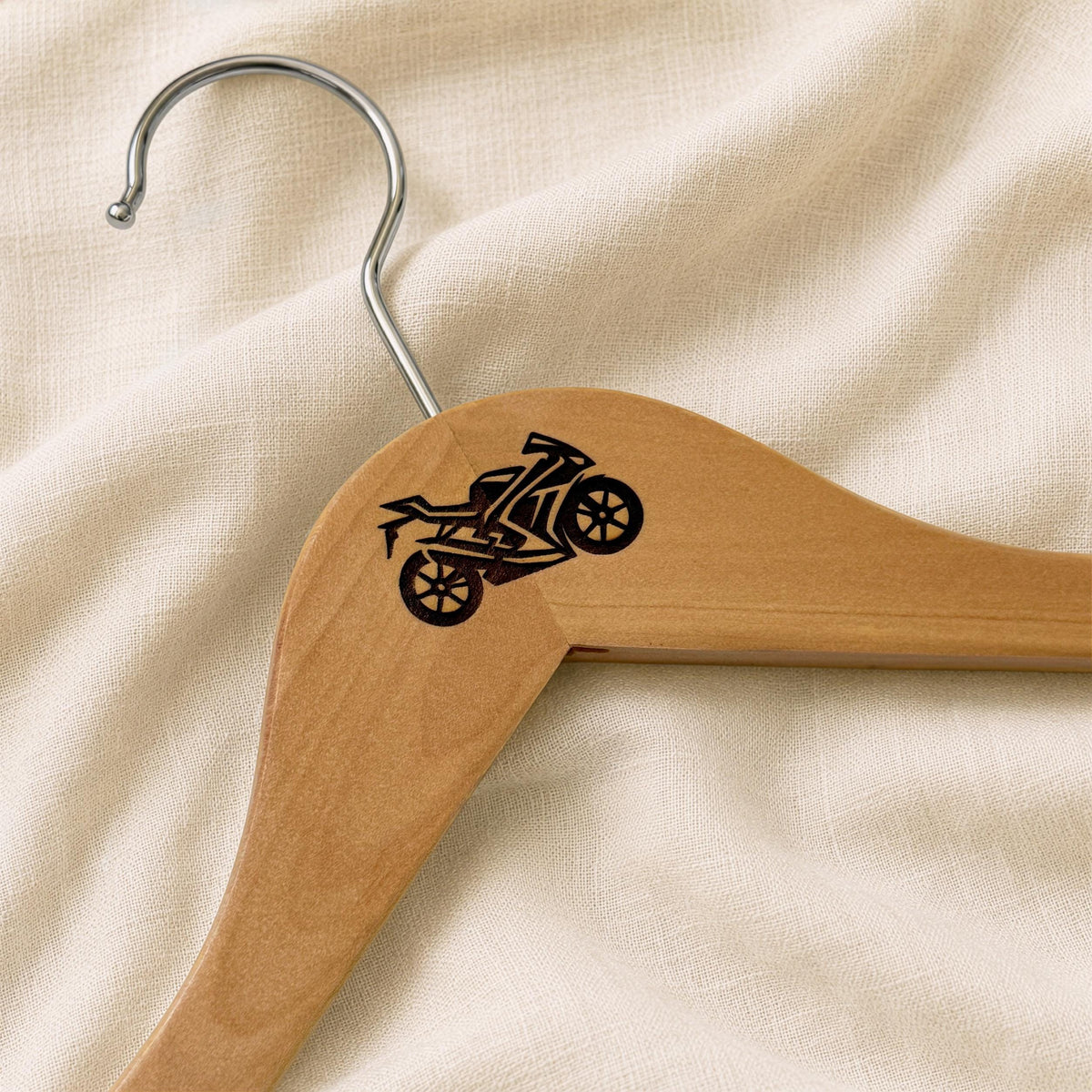 Personalised Motorbike Jacket Hanger, Engraved Wooden Hanger, Motorcycle Rider Gift, Biker Jacket Hanger, Gift for Motorbike Lover