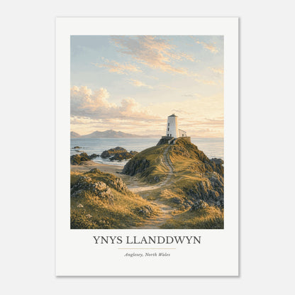Ynys Llanddwyn Fine Art Print & Framed Wall Art | Anglesey Print | North Wales Coastal Lighthouse Illustration | Welsh Gift