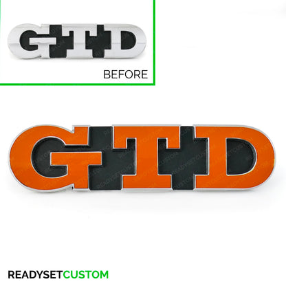 GTD Sticker Overlay for Front & Rear GTD Badges | Compatible with VW GOLF MK7 & 7.5