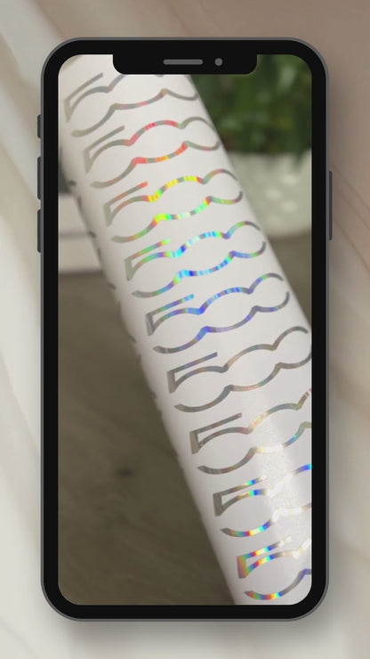 Holographic Silver Fiat 500 Door Pillar Sticker Decals