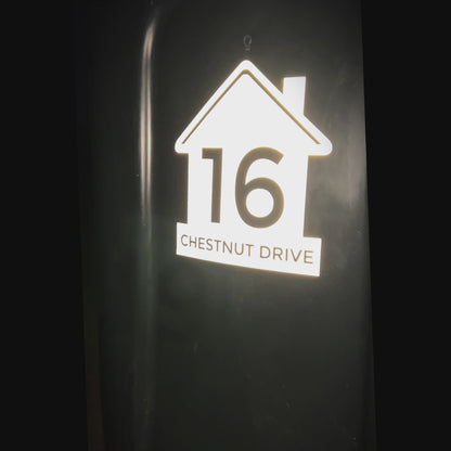 2 x Personalised Wheelie Bin Stickers, House Shaped Number and Street Name