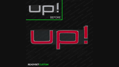 UP! Sticker Overlay for Rear UP Badge | Compatible with VW UP!