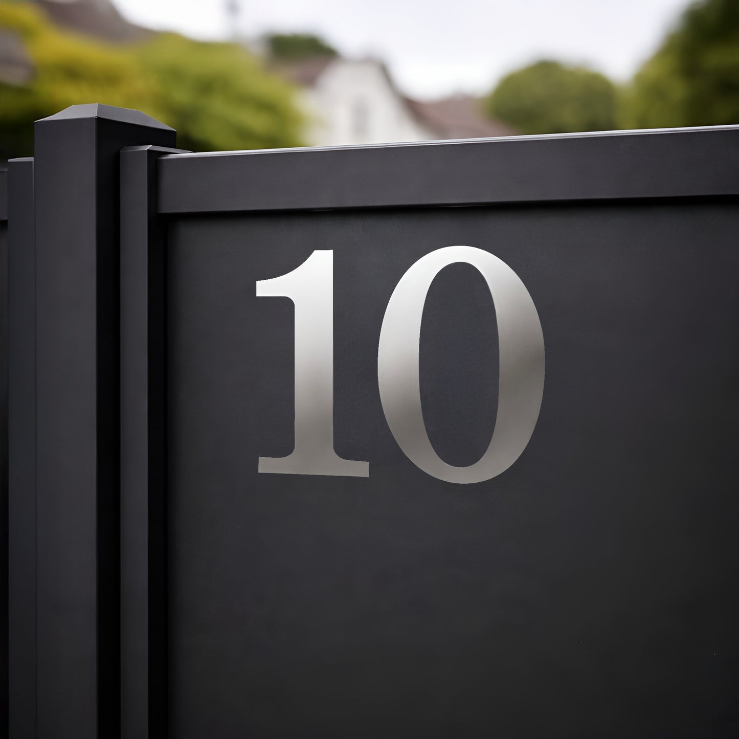 House Number Sticker for Fanlight/Transom Window | Custom Vinyl Door Numbers | Metallic & Mirror Gold/Silver, Frosted